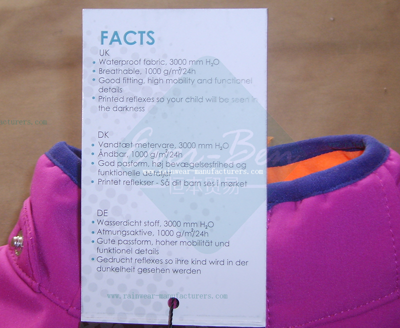 waterproof coat-womens rain jacket-fleece lined rain jacket label